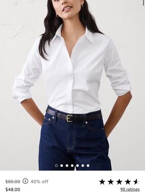 Banana Republic White Dress Shirt with Classic Collar